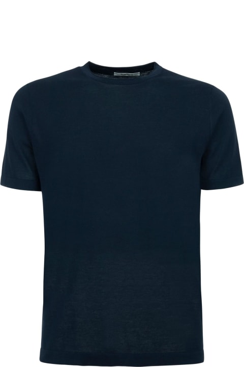 Kangra for Men Kangra Blue Cotton Ribbed T-shirt Kangra