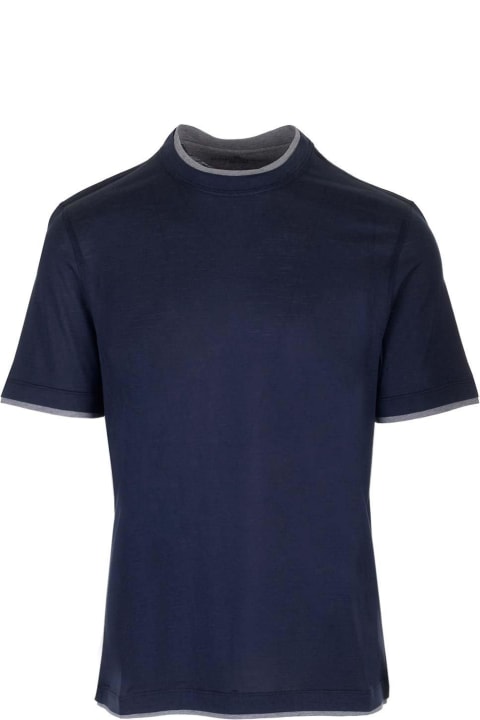 Brunello Cucinelli Clothing for Men Brunello Cucinelli Double Layer Crewneck T-shirt