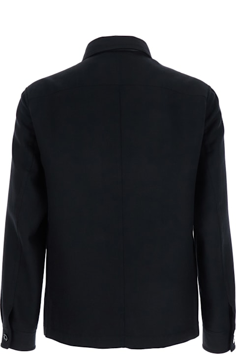Homeware Tom Ford Black Jacket With Flap Pockets On The Chest In Wool Man