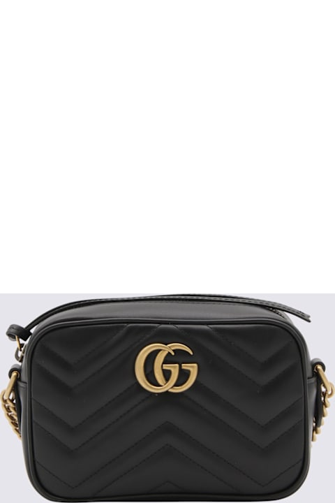 Bags for Women Gucci Black Leather Mini Gg Marmont Crossbody Bag