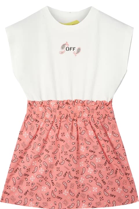 Off-White for Kids Off-White Dress With Mix Bandana Motif