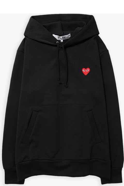 Fashion for Men Comme des Garçons Play Mens Sweatshirt Knit Black hoodie with heart patch at chest