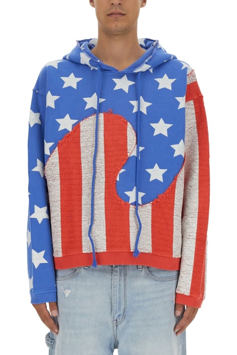 ERL Fleeces & Tracksuits for Men ERL Stars And Stripes Swirl Sweatshirt