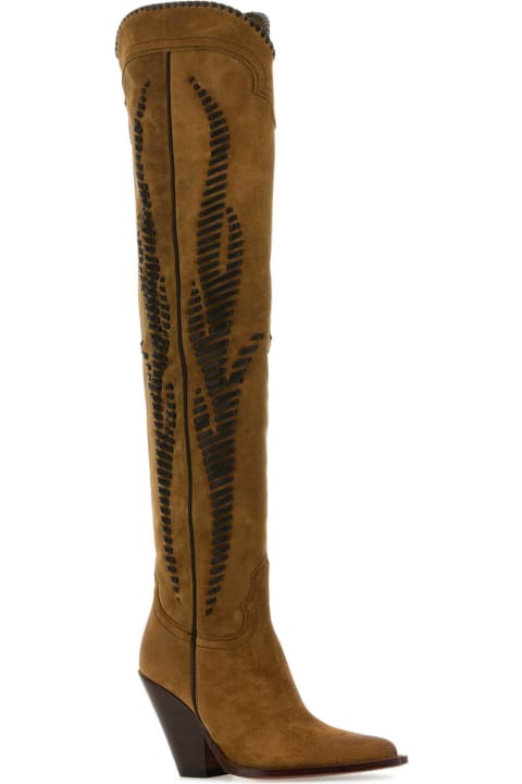 Sonora Shoes for Women Sonora Camel Suede Hermosa Twist Over-the-knee Boots