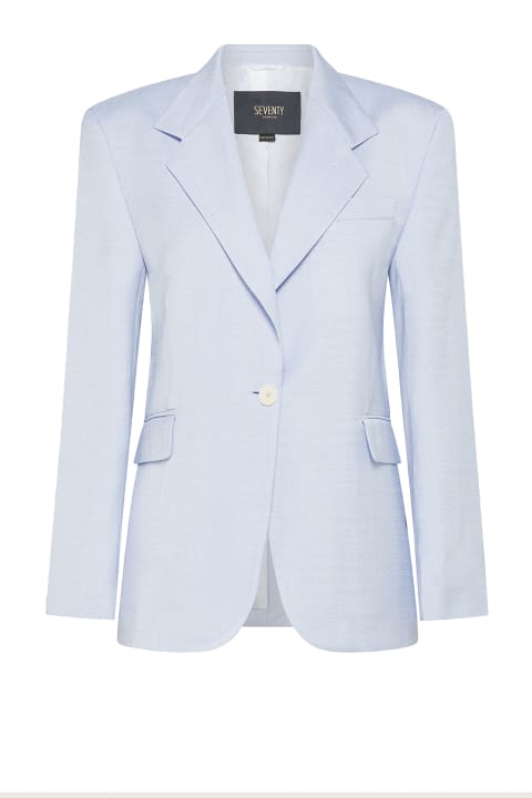 Seventy Clothing for Women Seventy Light Blue Single-breasted Jacket