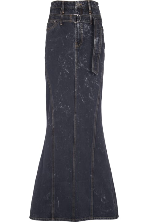 Rotate by Birger Christensen for Women Rotate by Birger Christensen Belted Long Denim Skirt