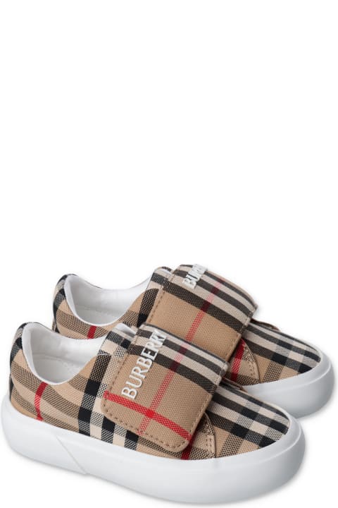 Burberryのボーイズ Burberry Burberry Sneakers Vintage Check In Tela Di Cotone Bambino