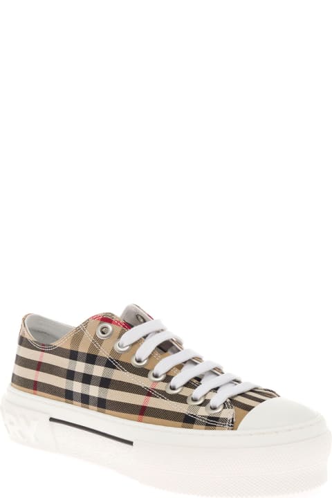 Burberry Woman's Vintage Check Cotton Canvas Sneakers
