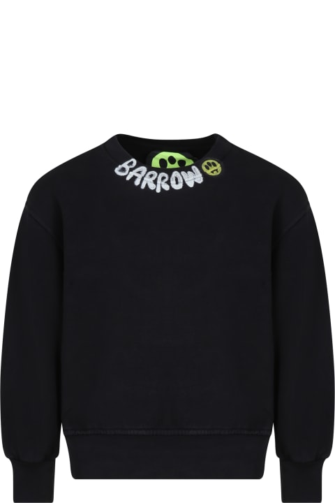 ウィメンズ新着アイテム Barrow Black Sweat-tshirt For Kids With Logo