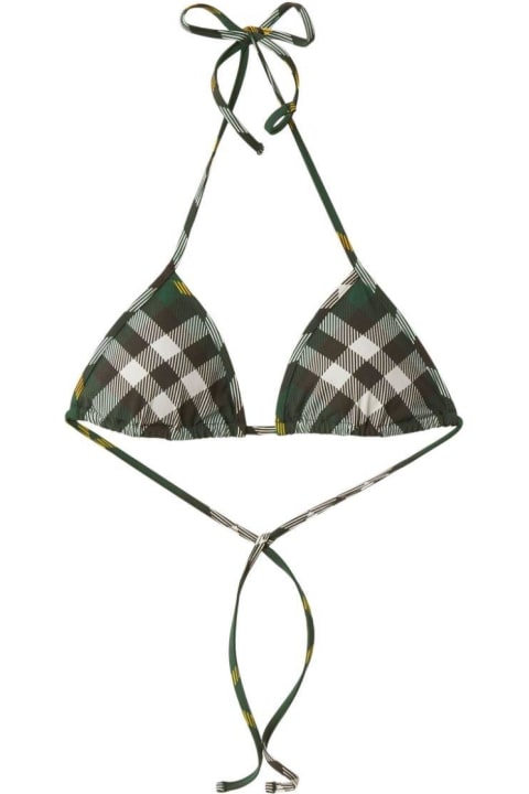 Swimwear for Women Burberry Checked Halterneck Bikini Top