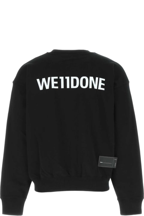 WE11 DONE Fleeces & Tracksuits for Men WE11 DONE Black Cotton Oversize Sweatshirt