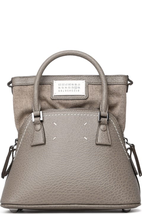 ウィメンズ Maison Margielaのトートバッグ Maison Margiela Micro '5ac Classique' Bag In Dove-gray Leather