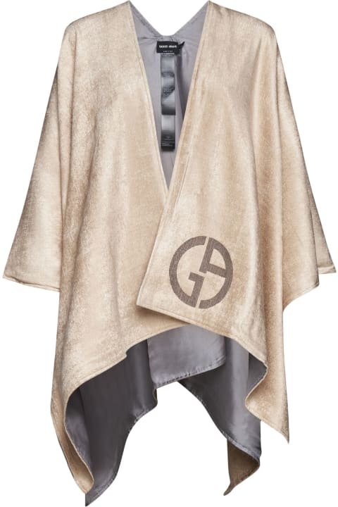 ウィメンズ Giorgio Armaniのスカーフ＆ストール Giorgio Armani Logo Wool-blend Stole
