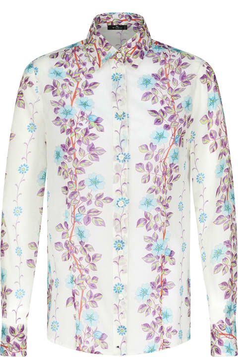 Etro for Women Etro White Shirt With Placed Floral Print