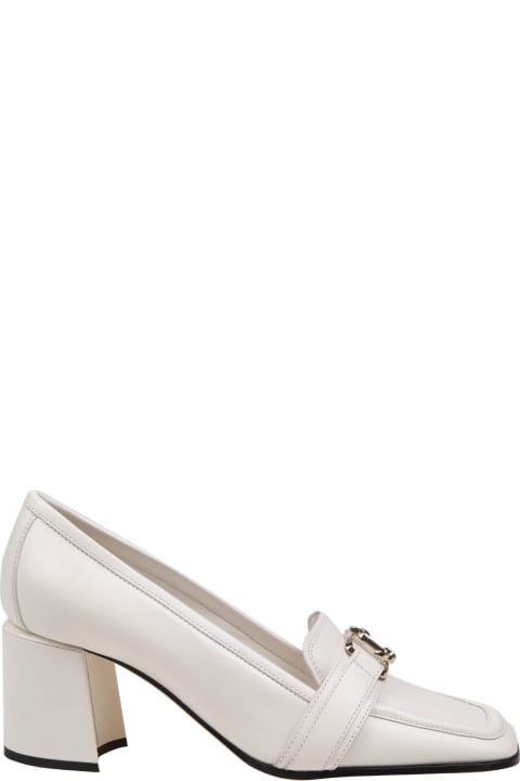 Jimmy Choo Shoes for Women Jimmy Choo Loafers With Heel In Milk Color Leather