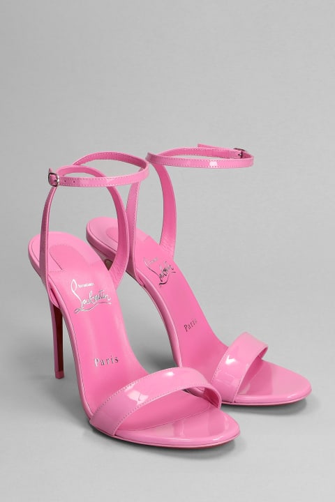 Loubigirl 100 Sandals In Rose-pink Patent Leather