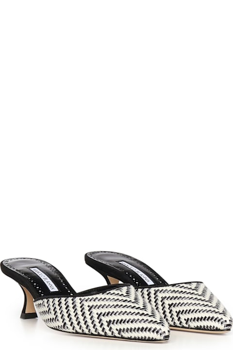 Manolo Blahnik Carolyne Fabric Mules