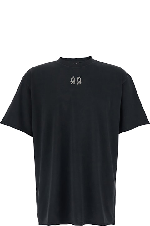 Homeware 44 Label Group Black T-shirt With Round Neck And Front Logo In Cotton For Men