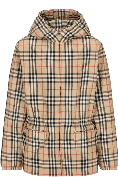 Vintage Check Hooded Zipped Jacket