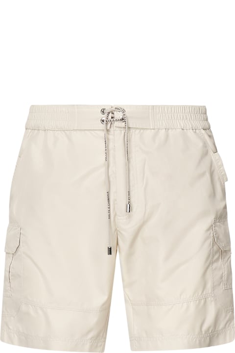 Swimwear for Men Dolce & Gabbana Medium Swim Trunks With Logo Plaque