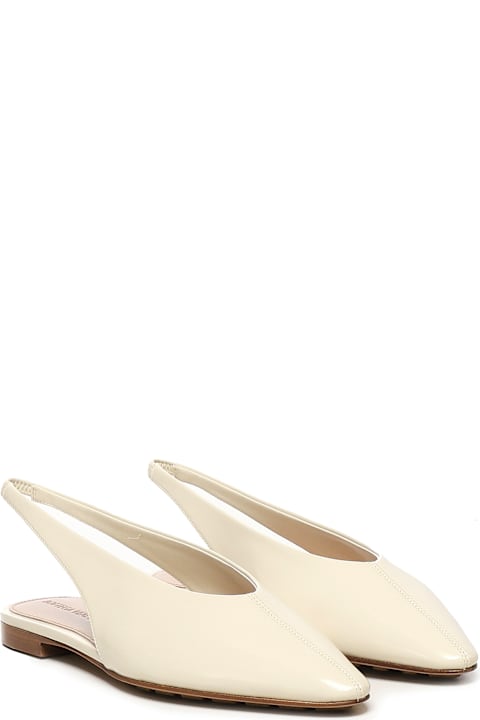 Flat Shoes for Women Bottega Veneta Sofia Slingback Ballet Pumps In Shiny Calfskin Leather