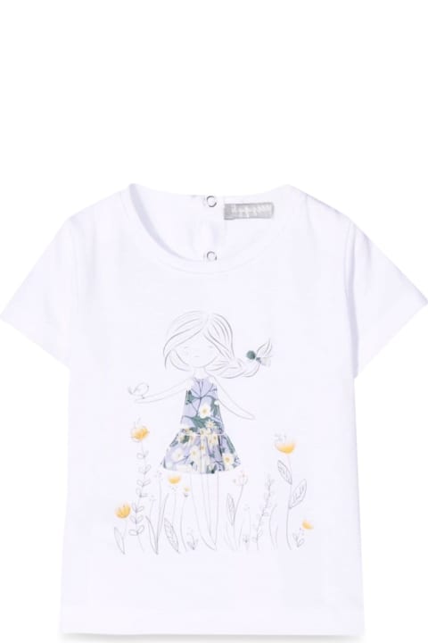 Topwear for Baby Girls Il Gufo T-shirt M/short White/lilac