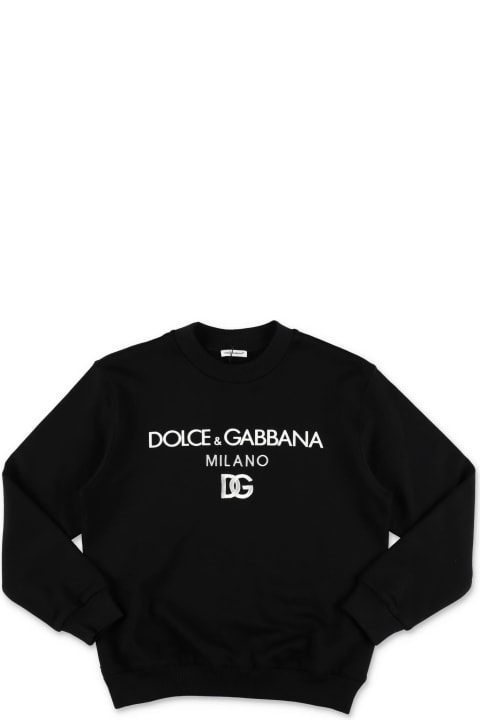 Dolce & Gabbana for Kids Dolce & Gabbana Dolce & Gabbana Felpa Nera In Cotone Bambino