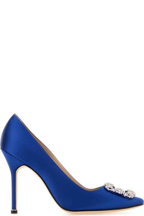 Homeware Manolo Blahnik Blue Satin Hangisi 105 Pumps