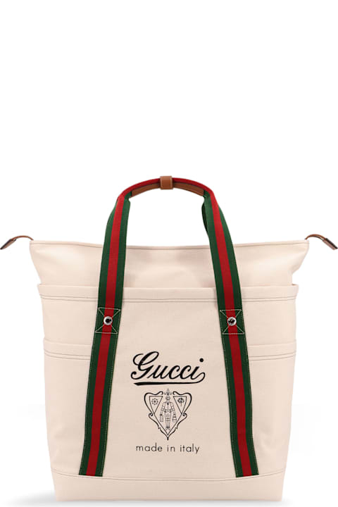 Bags for Men Gucci Canvas Shopping Bag With Web Details