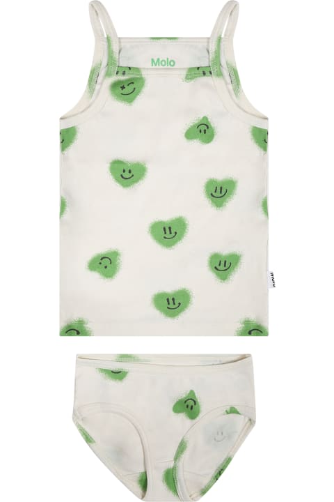 Molo Accessories & Gifts for Girls Molo White Set For Girl With Smiley