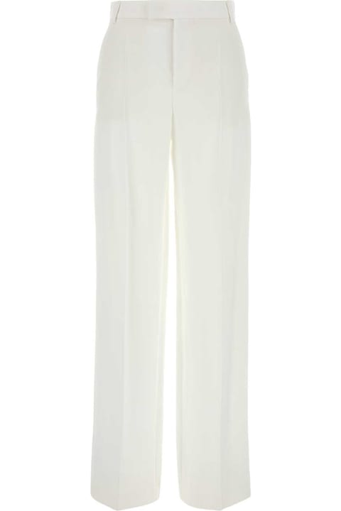 Homeware Blumarine White Gabardine Wide-leg Pant