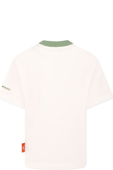 Emporio Armani T-Shirts & Polo Shirts for Women Emporio Armani White T-shirt For Boy With Manga Bear