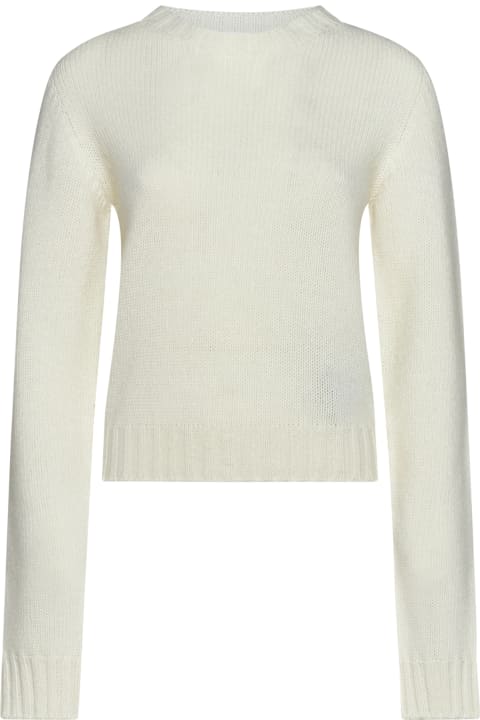 Sweaters for Women Palm Angels Ivory Sweater With Back Logo