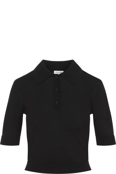 Saint Laurent ملابس علوية لـ السيدات Saint Laurent Knit Polo