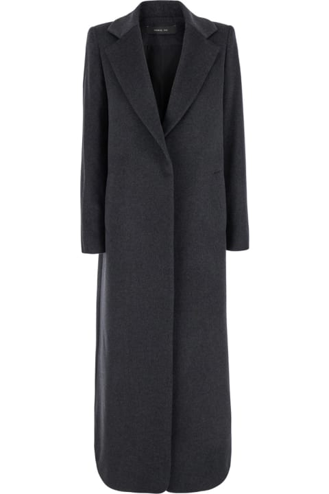 Federica Tosi لـ Women Federica Tosi Grey Single-breasted Coat With Notched Revers In Wool Blend Woman