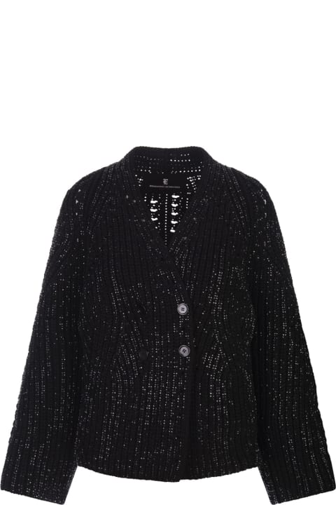 Ermanno Scervino Sweaters for Women Ermanno Scervino Pearl Stitch Cardigan In Black