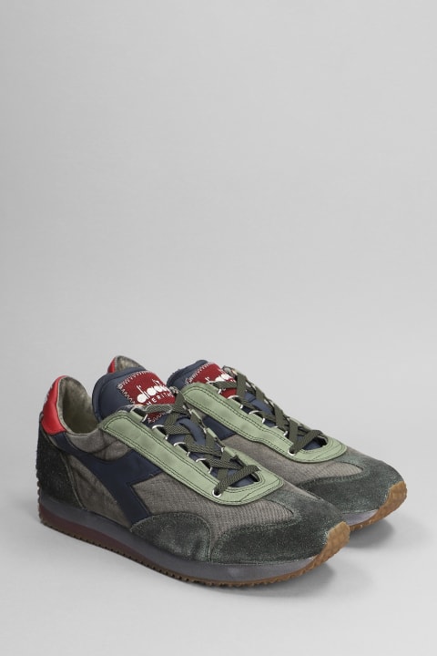 Diadora Heritage Sneakers for Men Diadora Heritage Equipe H Sneakers In Green Suede And Fabric