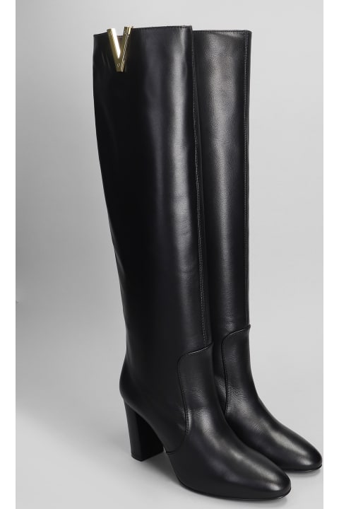 ウィメンズ Via Roma 15のブーツ Via Roma 15 High Heels Boots In Black Leather