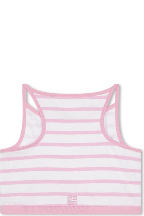 Givenchy for Girls Givenchy Crop Top With Striped Embroidery