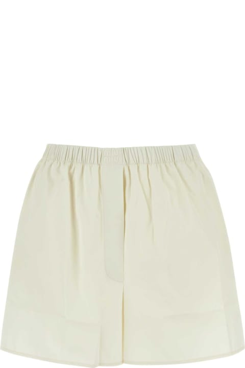 Clothing for Women Miu Miu Ivory Cotton Shorts
