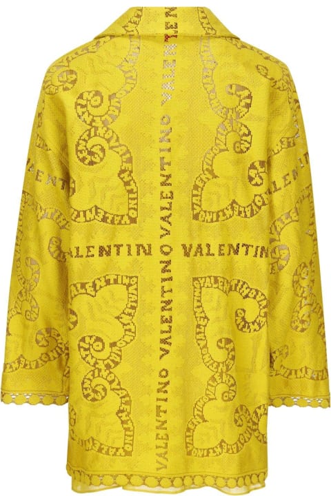 Fashion for Women Valentino Garavani Valentino Logo Plaque V-neck Long-sleeved Dress