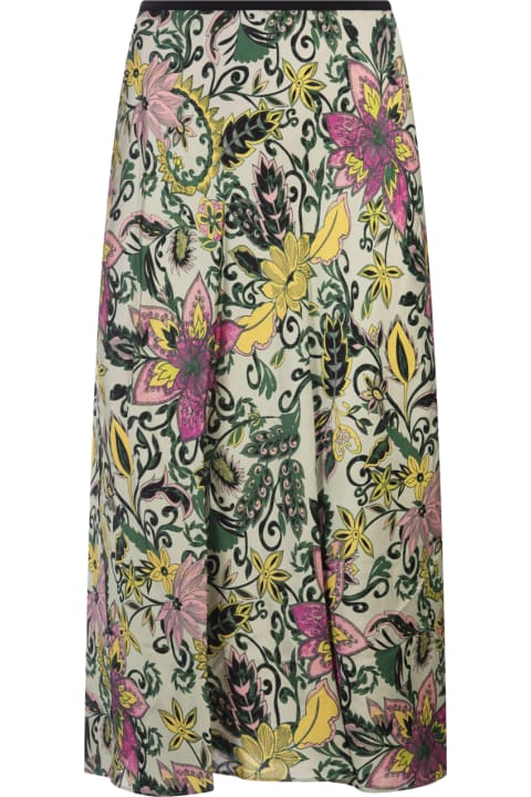 Fashion for Women Diane Von Furstenberg Dina Reversible Skirt In Garden Paisley Mint Green And Pink