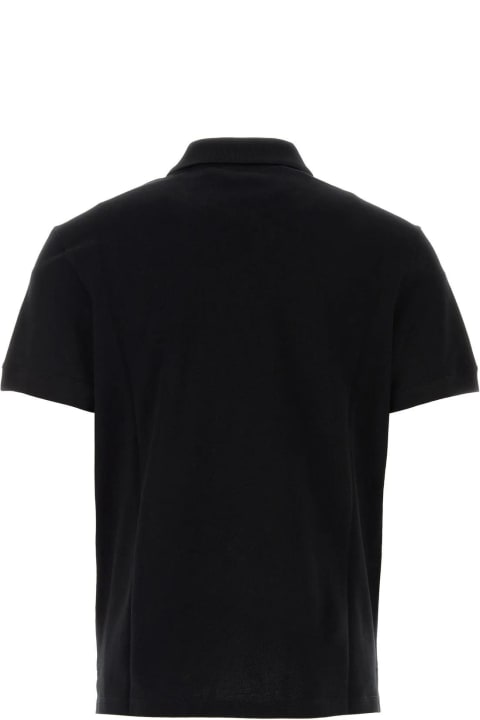 メンズ Alexander McQueenのシャツ Alexander McQueen Black Piquet Polo Shirt