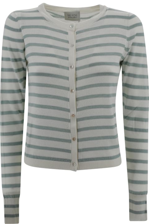 Be You Sweaters for Women Be You Striped Cashmere Cardigan