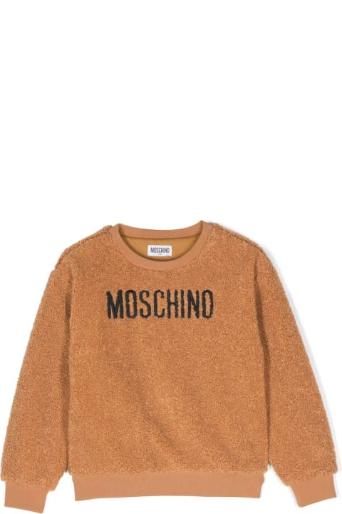 Moschino for Kids Moschino Teddy Bear Sweatshirt In Caramel Colour