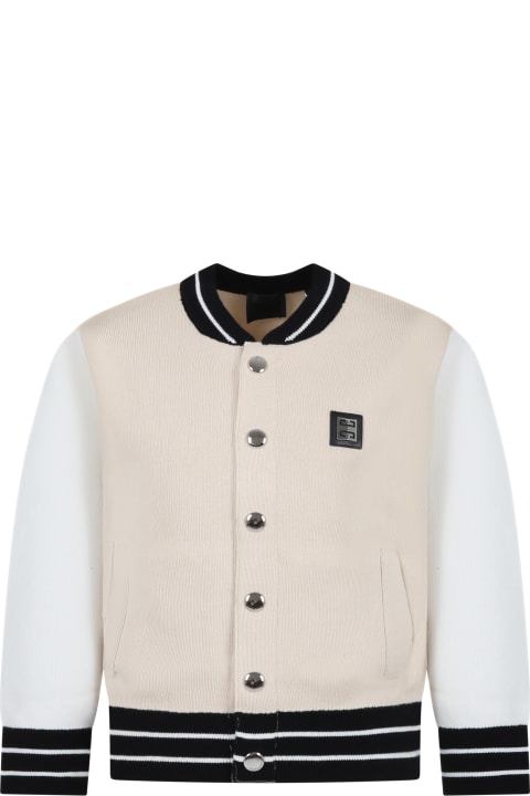 Coats & Jackets for Boys Givenchy Beige Bomber Jacket For Boy With Logo