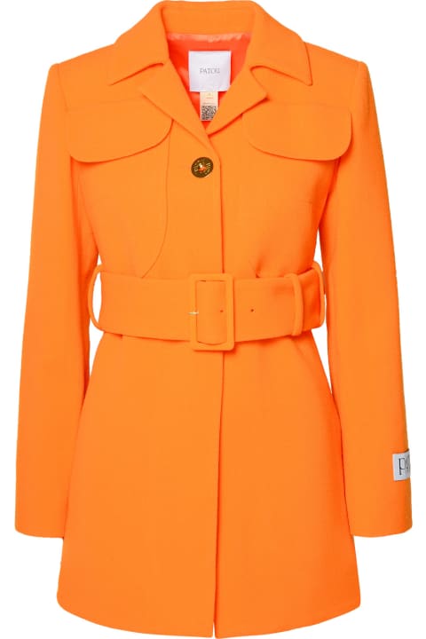 Patou Coats & Jackets for Women Patou Orange Virgin Wool Coat