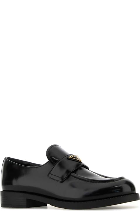 Prada Black Leather Loafers