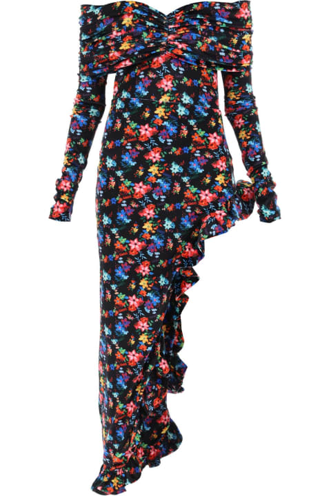 ウィメンズ SIEDRESのワンピース＆ドレス SIEDRES Linni Floral-velvet Maxi Dress