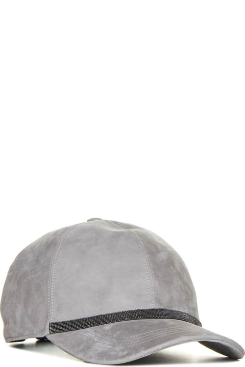 Hats for Men Brunello Cucinelli Embellished Detailed Baseball Cap
